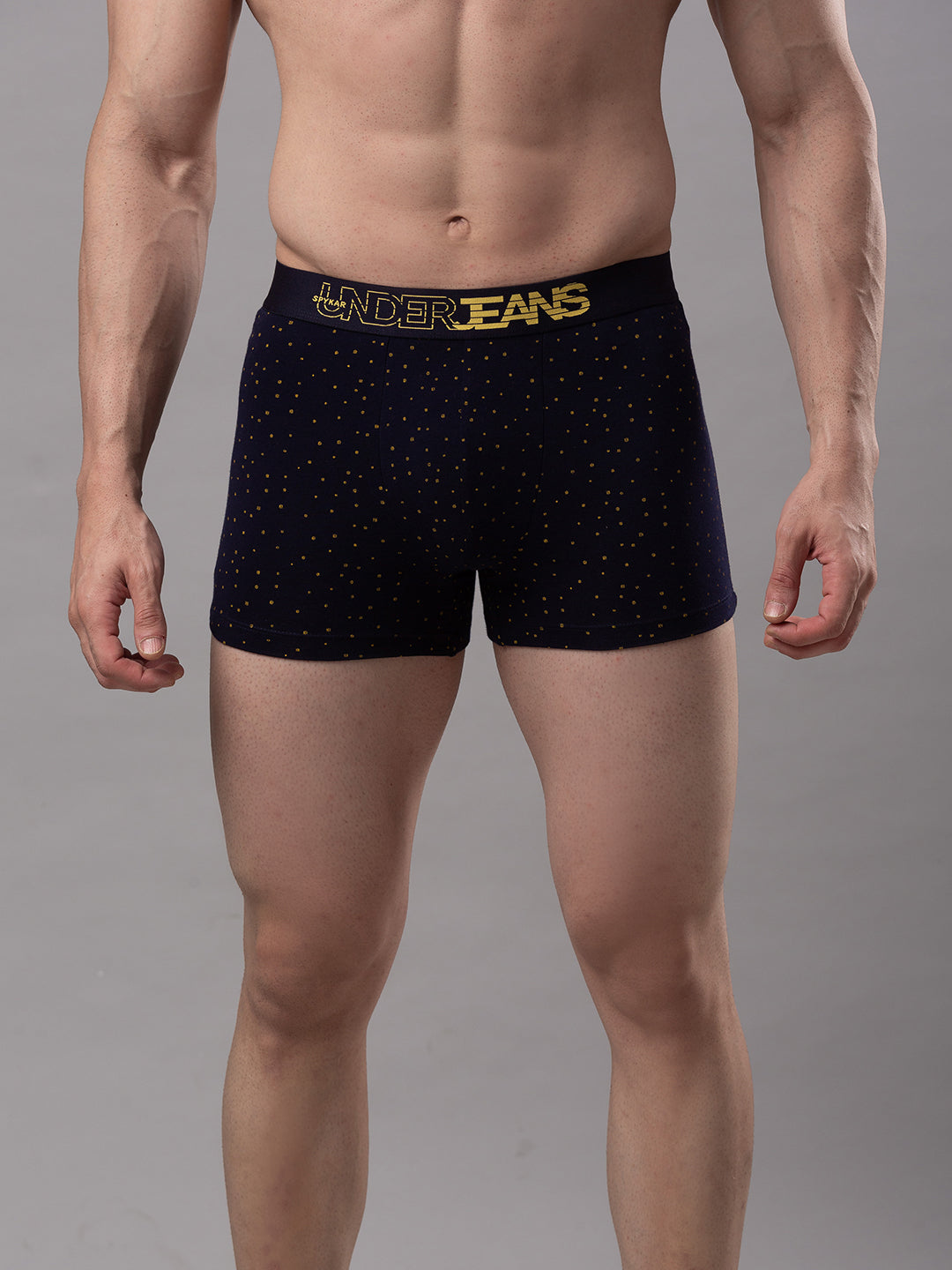 Underjeans By Spykar Men Navy Cotton Blend Trunk