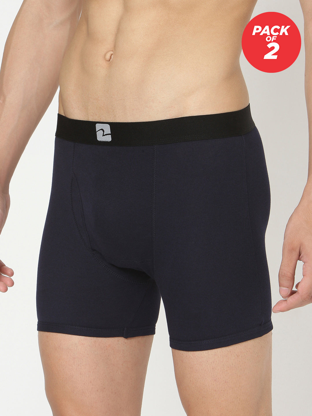 Navy Cotton Trunk for Men Premium (Pack of 2)- UnderJeans by Spykar