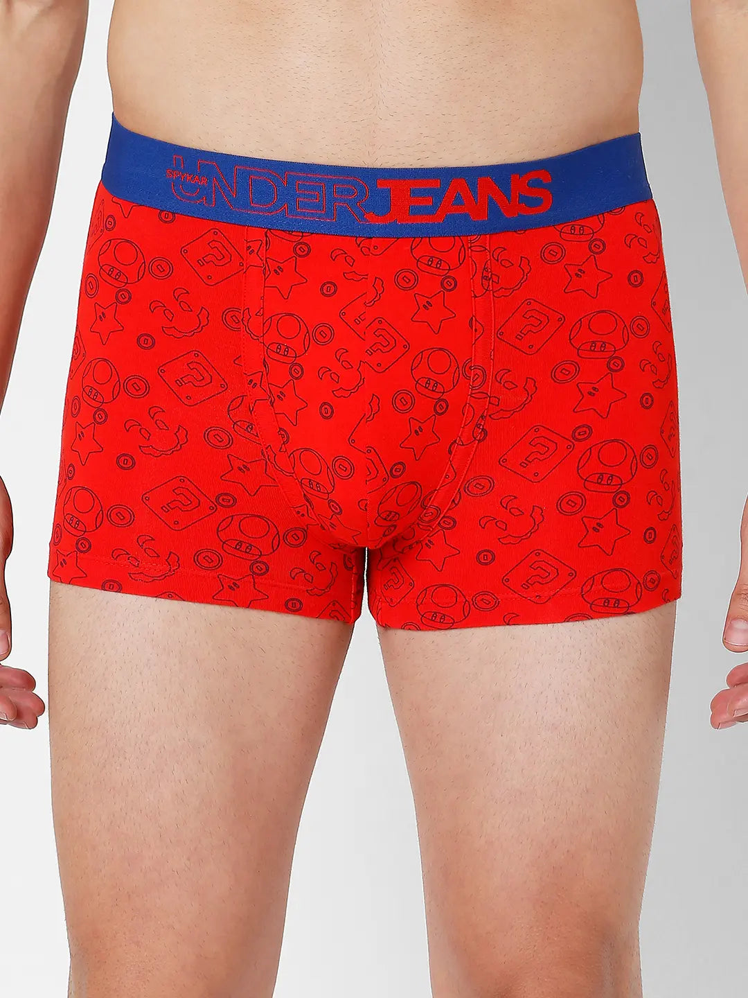 Men Assorted Cotton Blend Printed Trunk - Pack Of 3- Underjeans By Spykar
