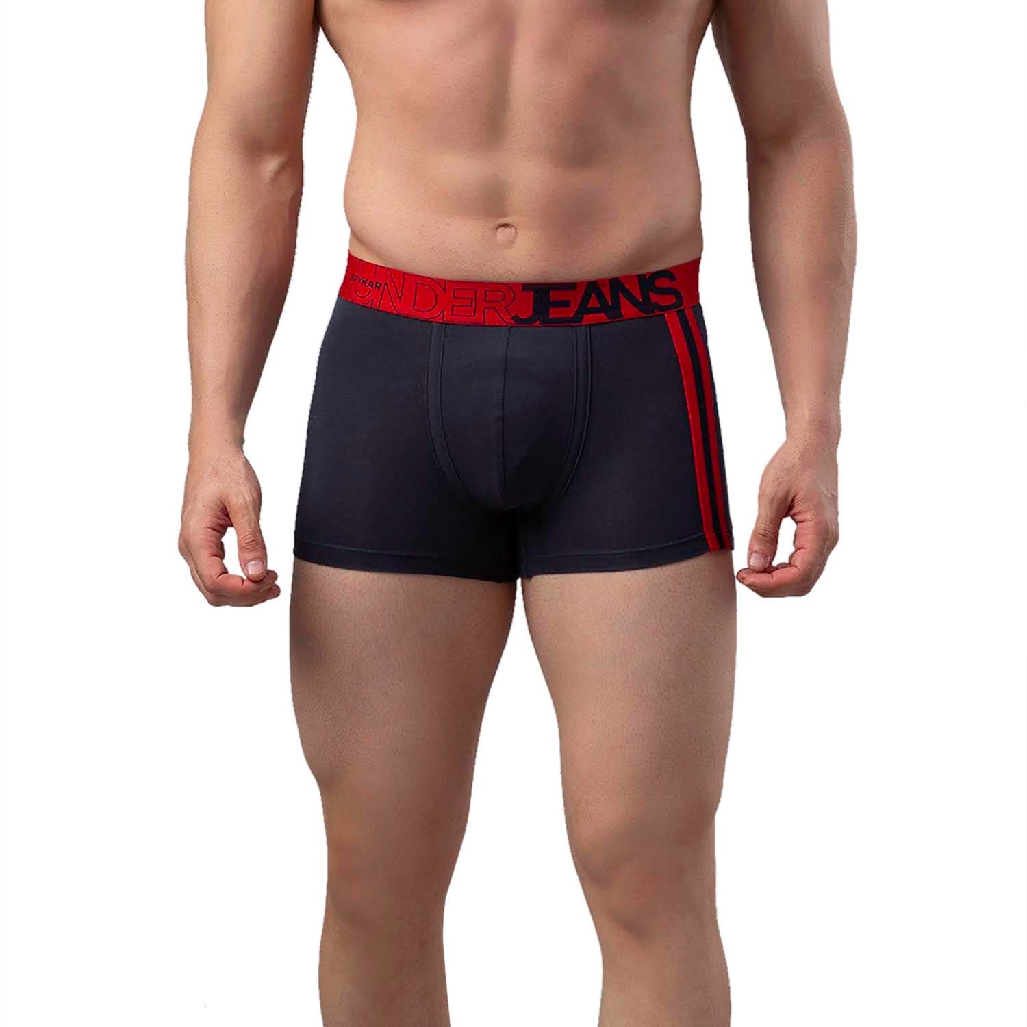 Men Cotton Blend Trunk Pack Of 2- Underjeans By Spykar
