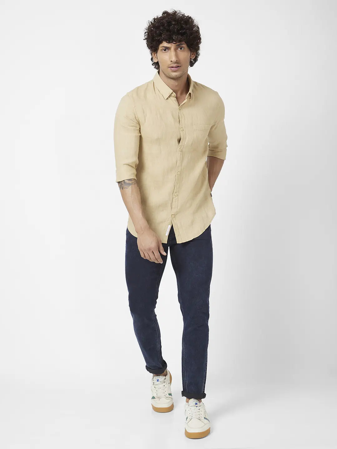 Spykar Men Dark Blue Cotton Stretch Super Slim Fit Tapered Length Clean Look Low Rise Jeans (Super Skinny)