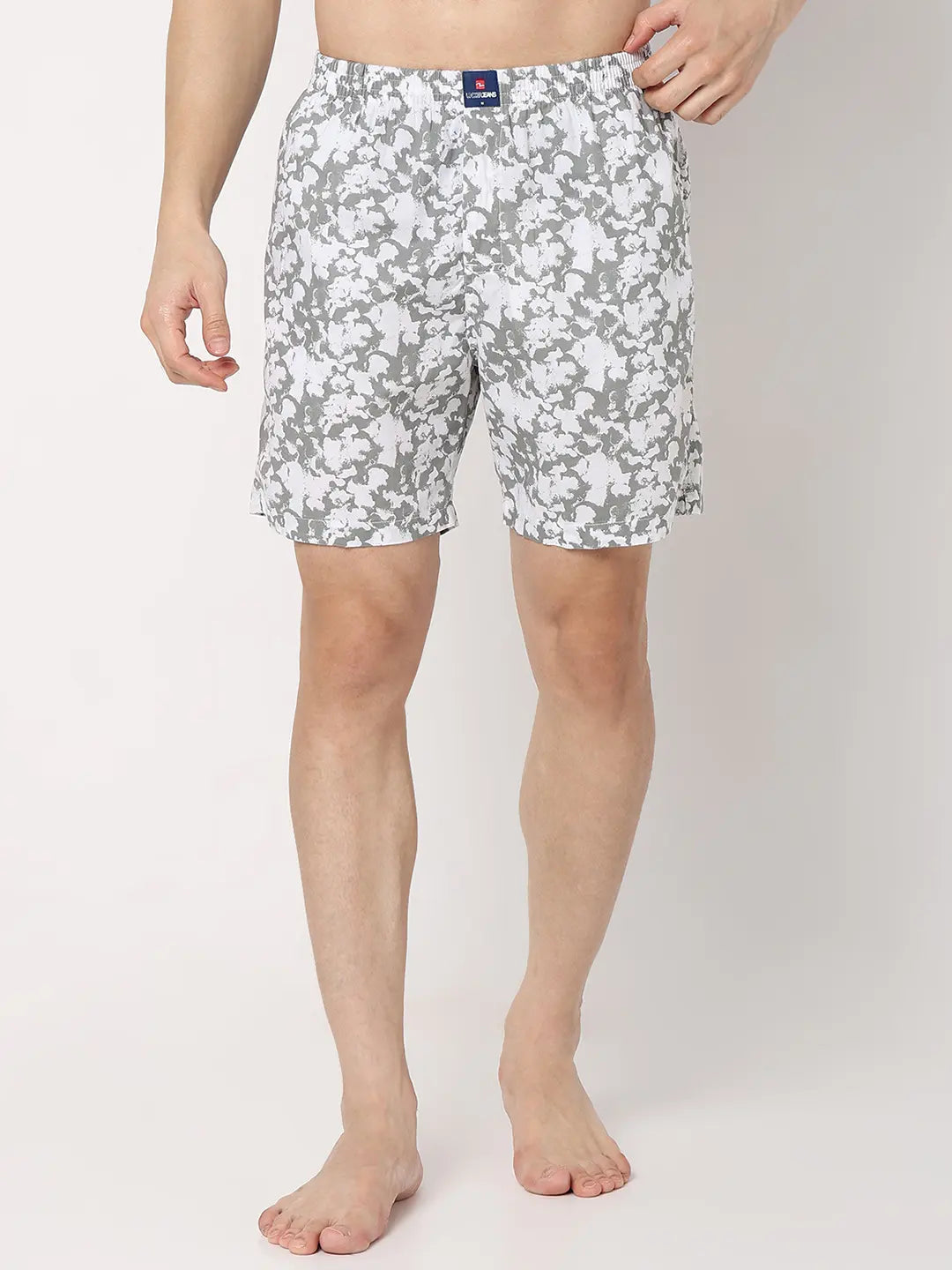 Underjeans By Spykar Men White Cotton Blend Regular Fit Boxer Shorts