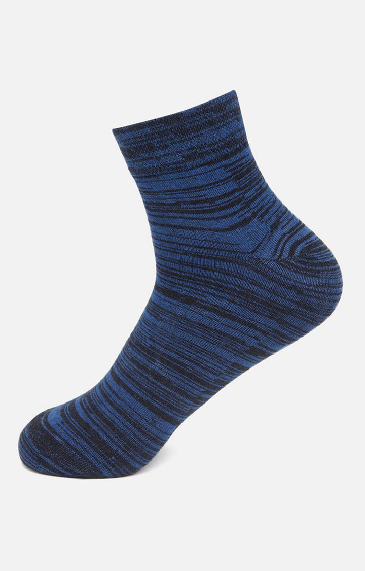 Men Navy Ankle Length (Non Terry) Single Pair Of Socks- Underjeans By Spykar