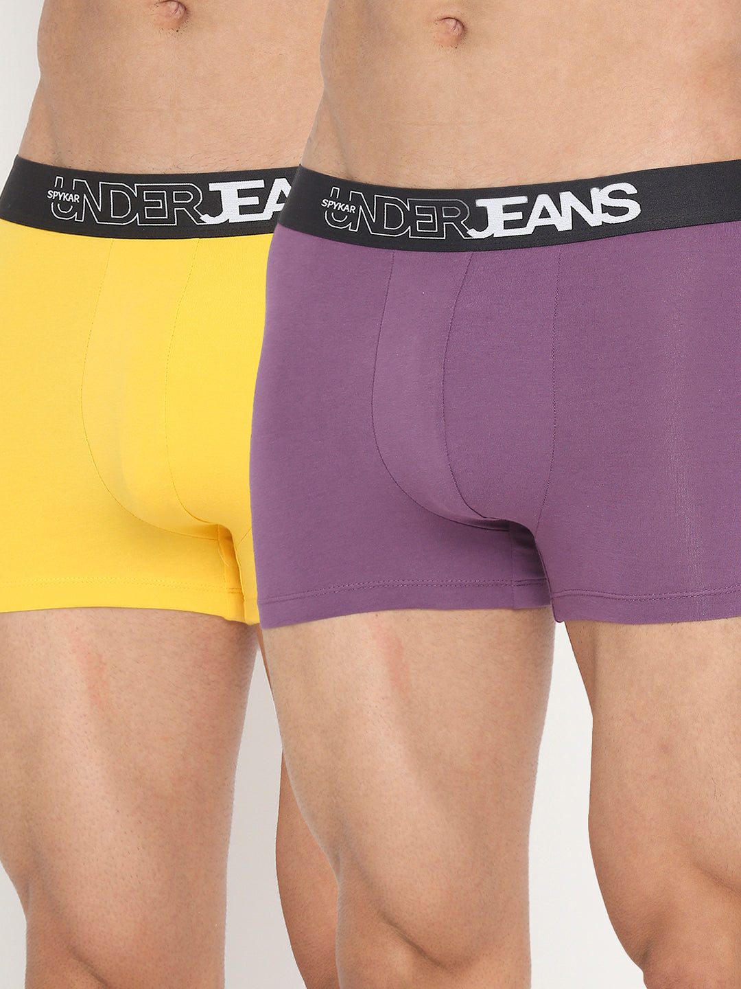 Men Cotton Blend Assorted Trunk Pack Of 2 - Underjeans By Spykar