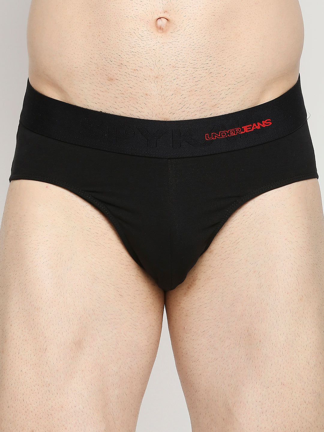 Underjeans By Spykar Men Cotton Blend Black Brief