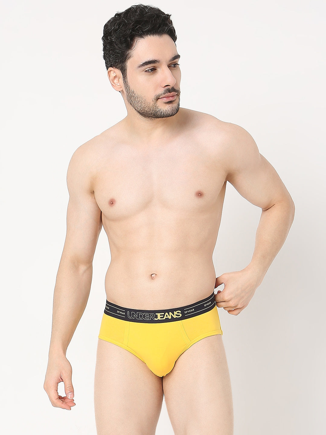 Underjeans by Spykar Men Yellow Brief