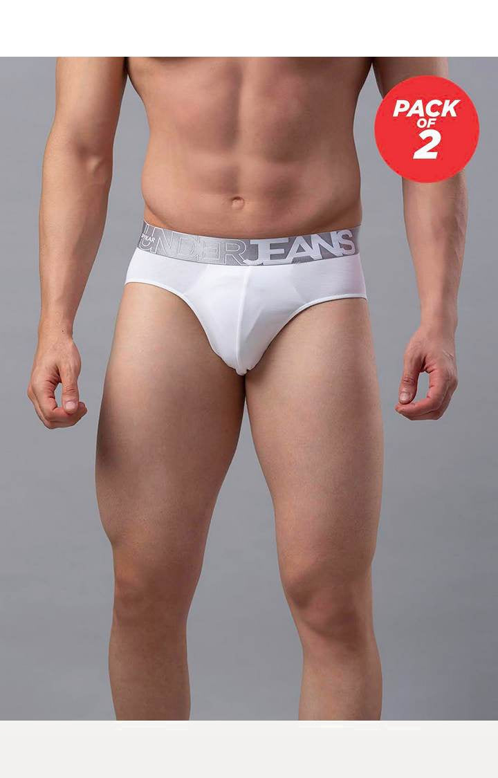 Men Cotton Blend Brief (Pack Of 2)- Underjeans By Spykar