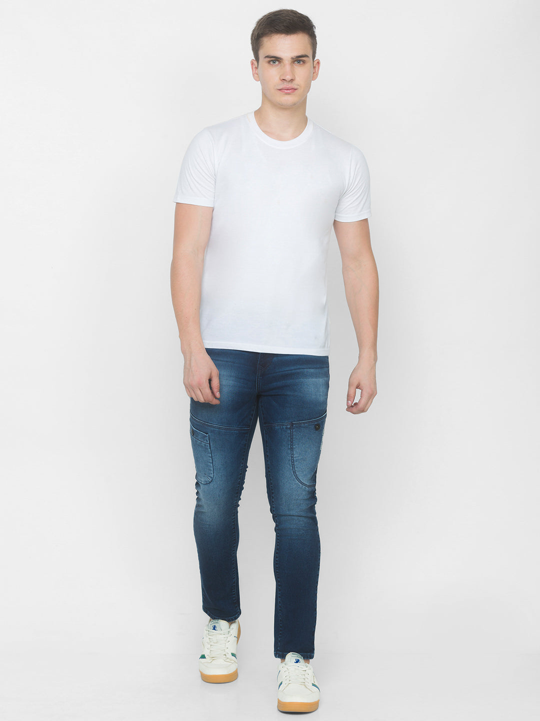 Spykar Men Dark Blue Solid Slim High-Rise Jeans (Jogger)