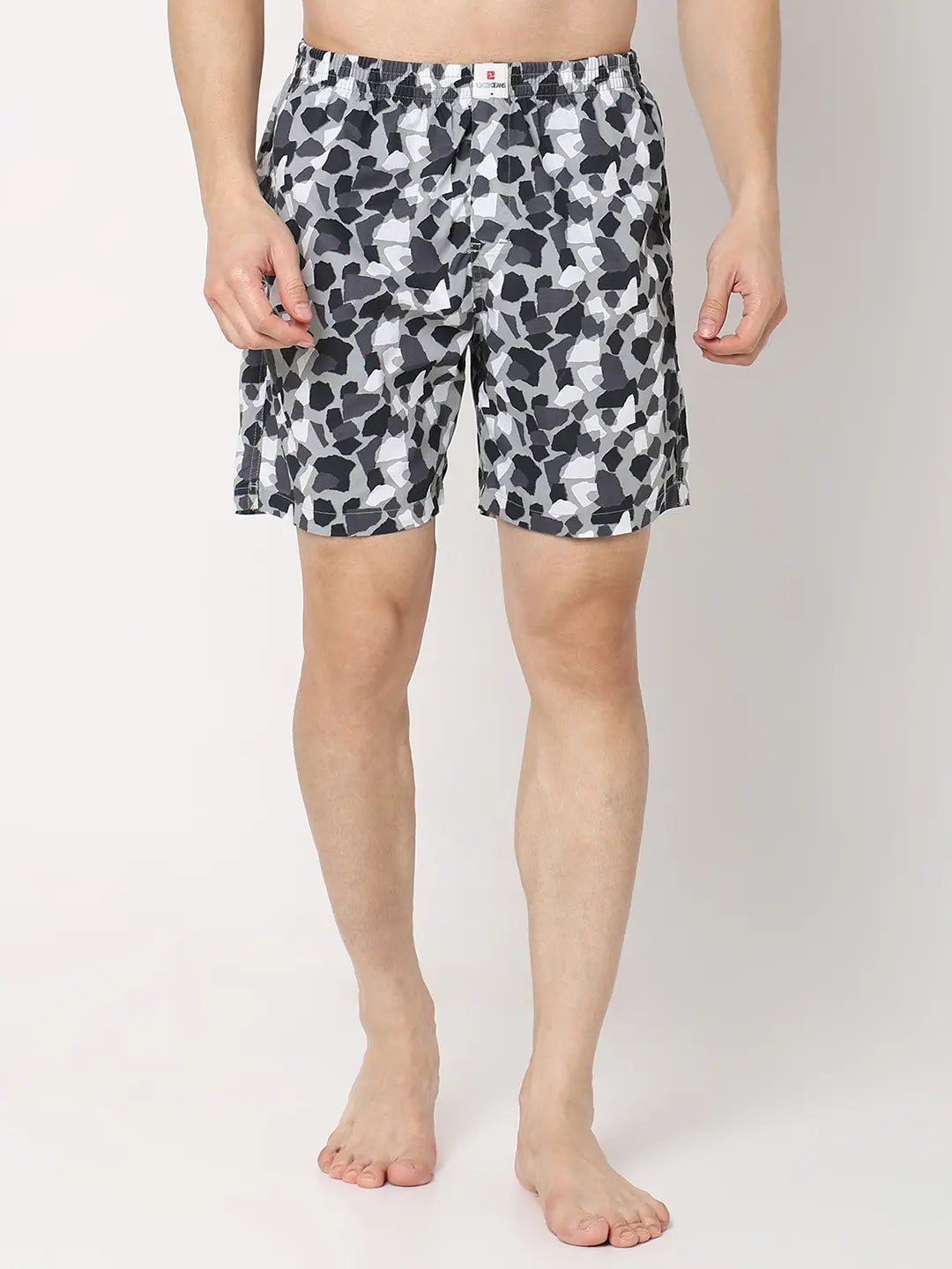 Underjeans By Spykar Men Grey Cotton Blend Regular Fit Boxer Shorts