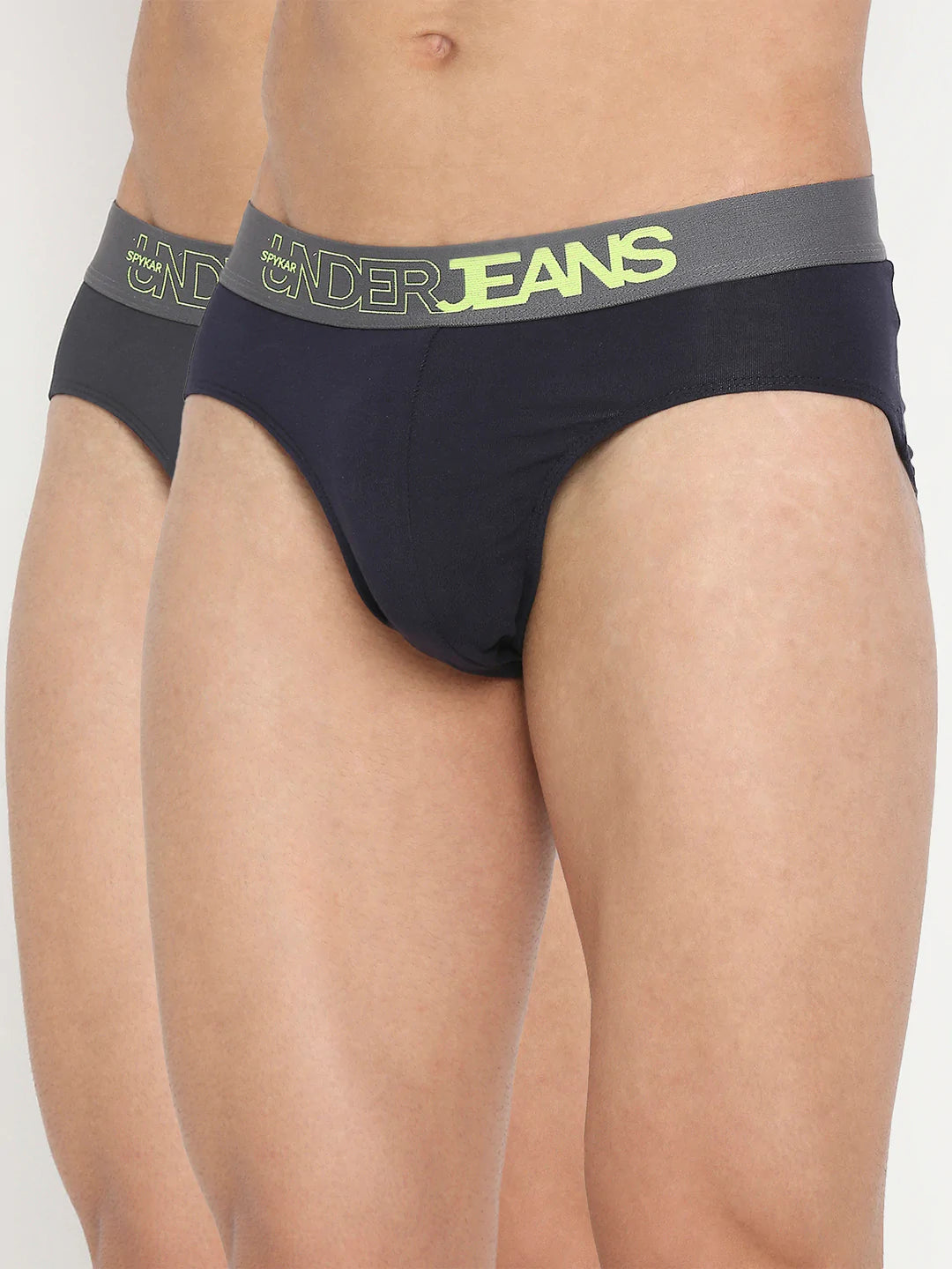 Underjeans By Spykar Men Assorted Cotton Blend Brief Pack Of 2