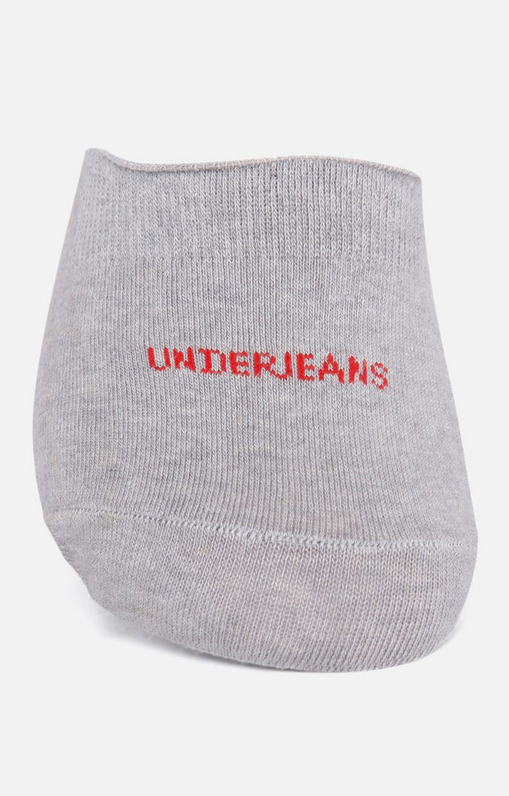 Men Grey No Show Single Pair Of Socks- Underjeans By Spykar