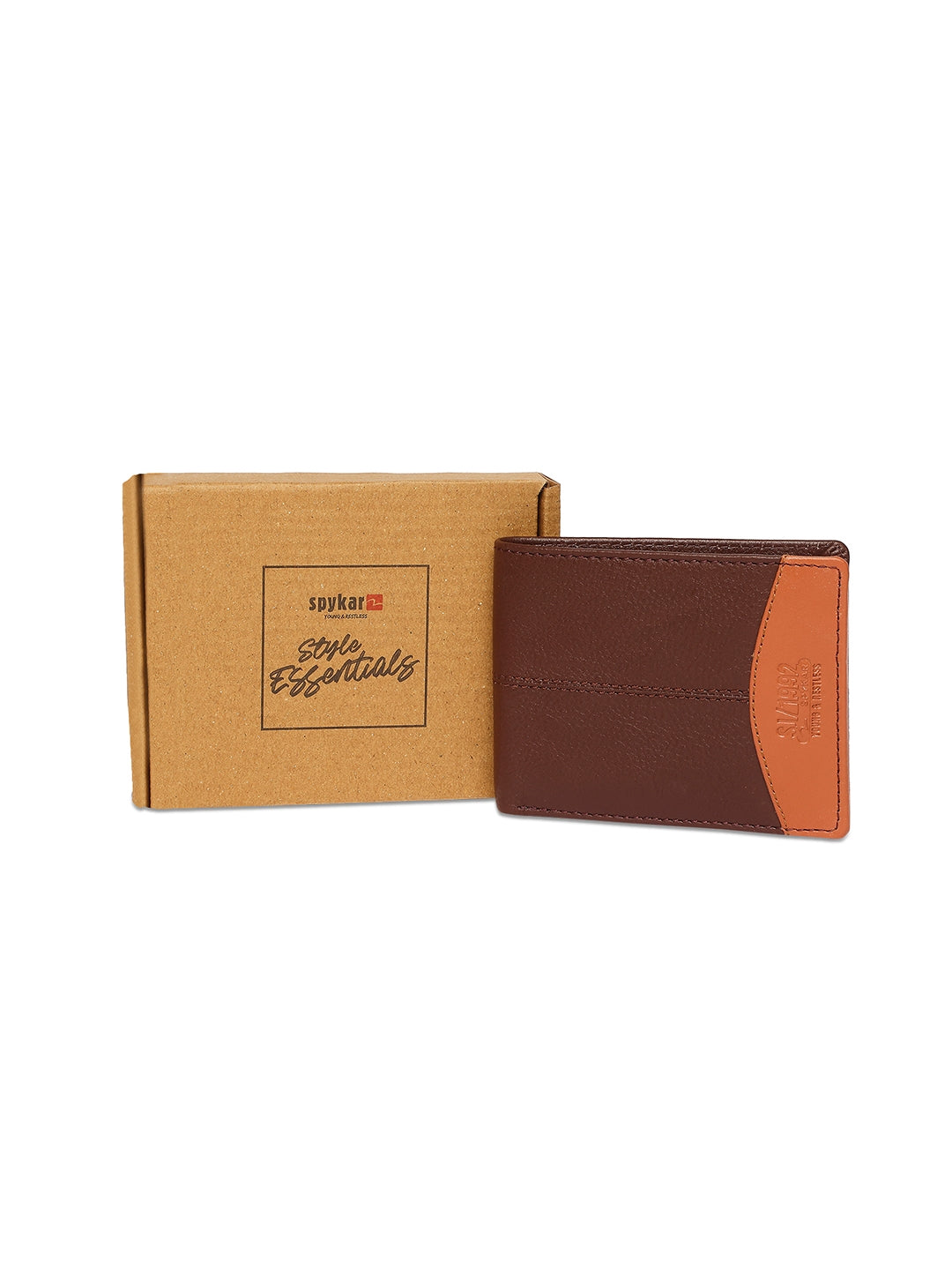 Spykar Men Brown Leather Bi-Fold Wallet