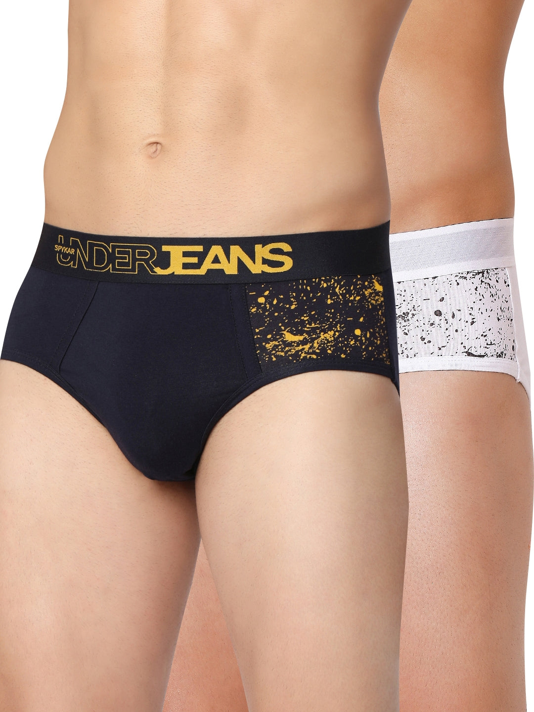Men Cotton Blend Brief (Pack Of 2)- Underjeans By Spykar