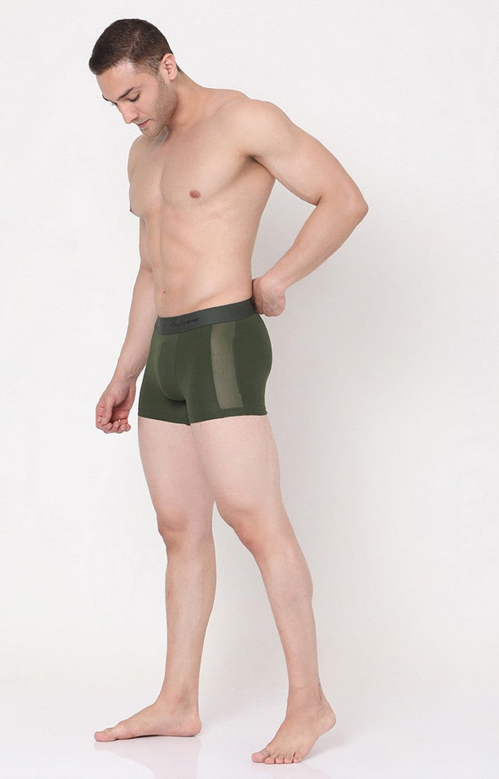 Underjeans By Spykar Men Green Solid Trunks