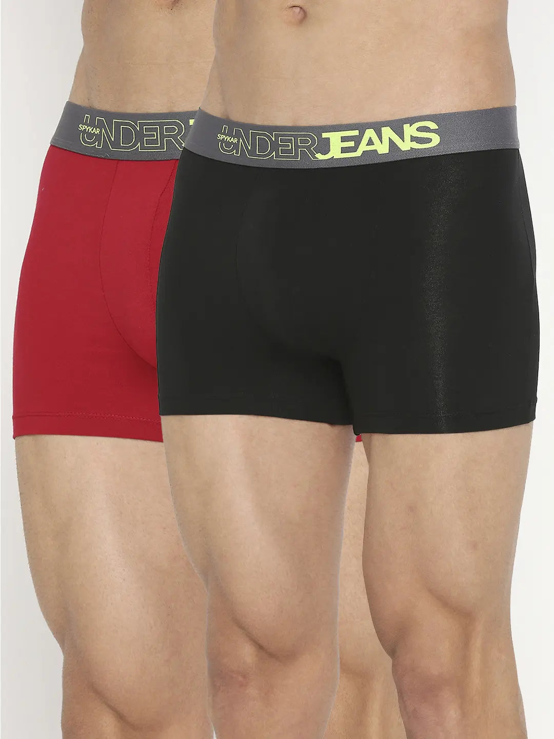 Men Cotton Blend Assorted Trunk Pack Of 2 - Underjeans By Spykar
