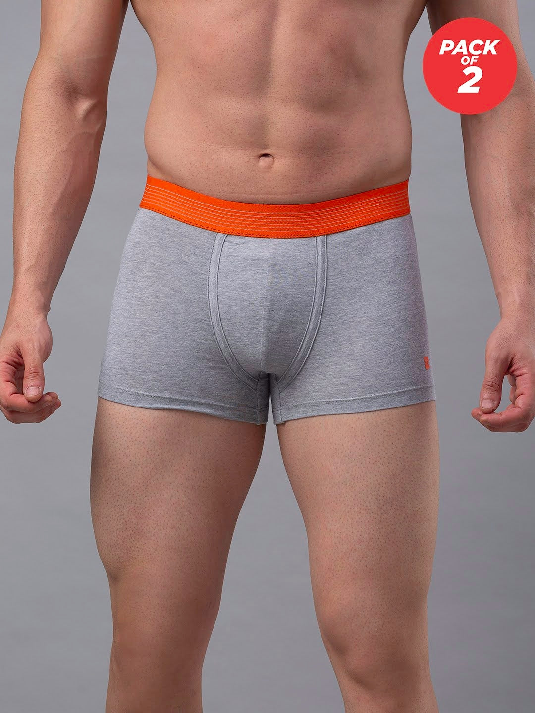 Men Cotton Blend Trunk Pack Of 2- Underjeans By Spykar