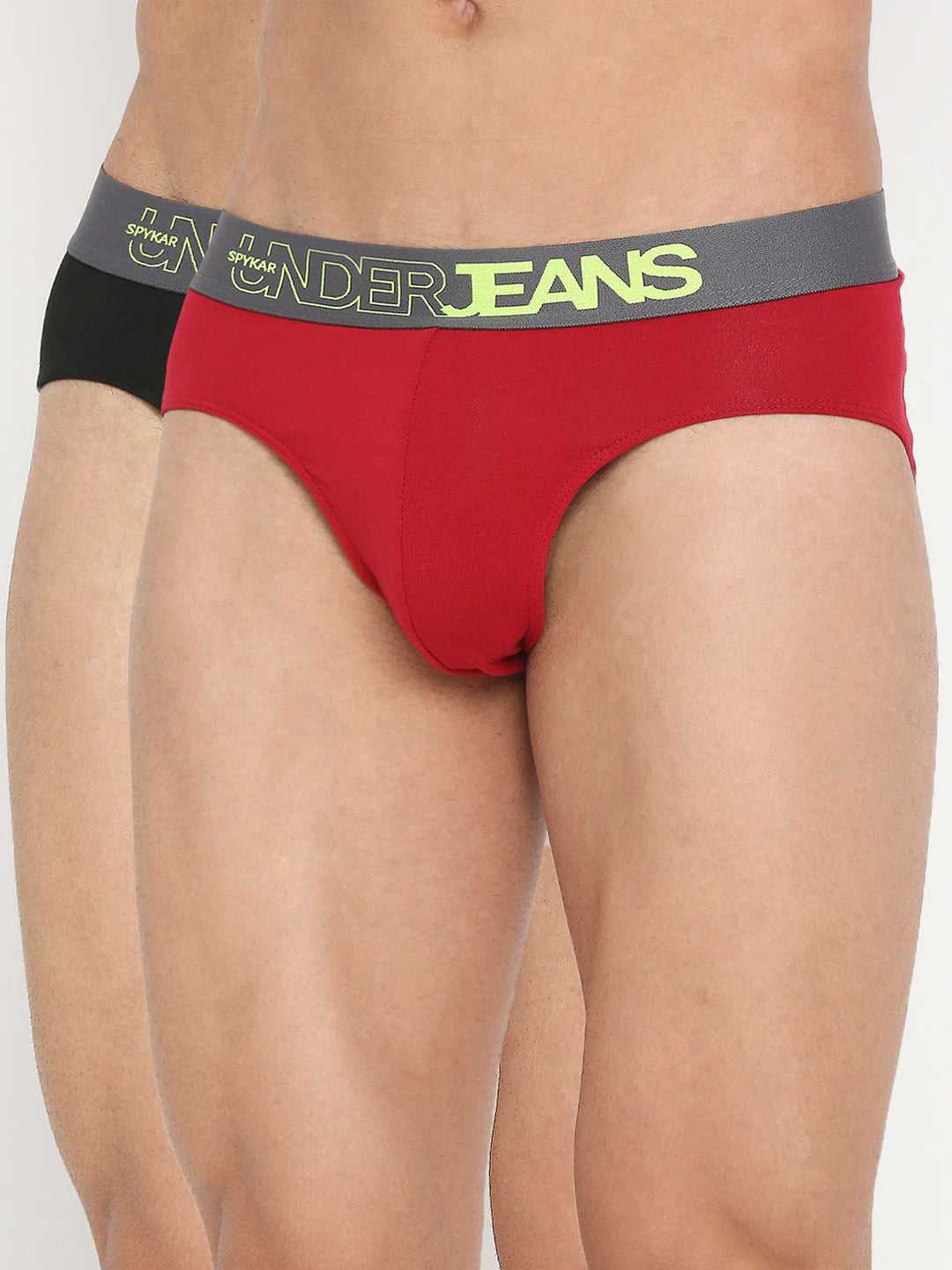 Underjeans By Spykar Men Assorted Cotton Blend Brief Pack Of 2