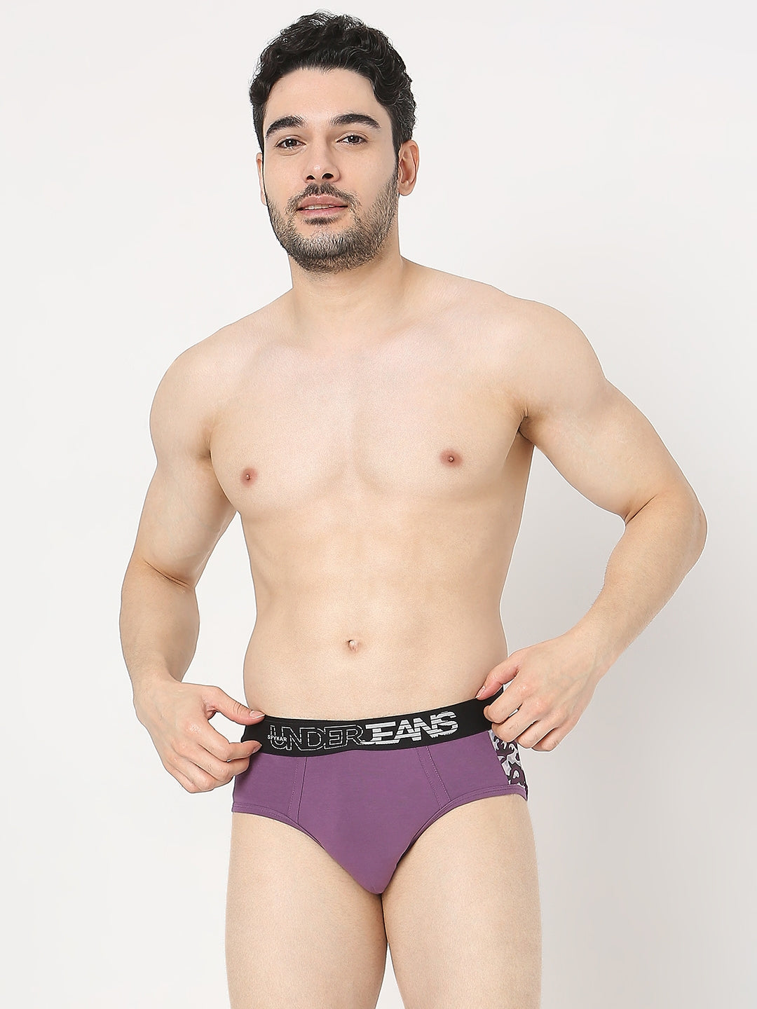 Underjeans by Spykar Men Premium Pack of 2 Black-Purple Brief