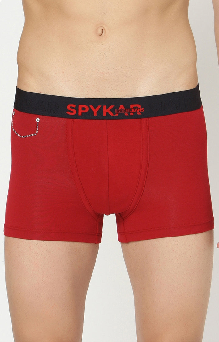 Men Cotton Blend Trunk Pack Of 2- Underjeans By Spykar