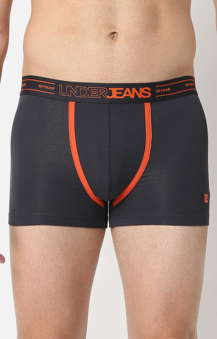 Underjeans By Spykar Men Grey Cotton Trunk