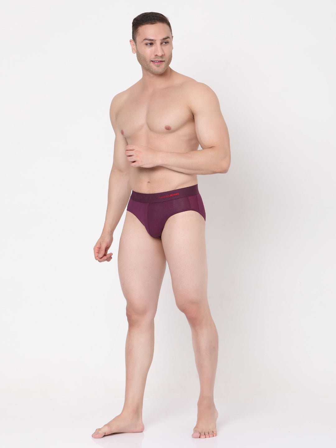Underjeans By Spykar Men Cotton Blend Purple Brief