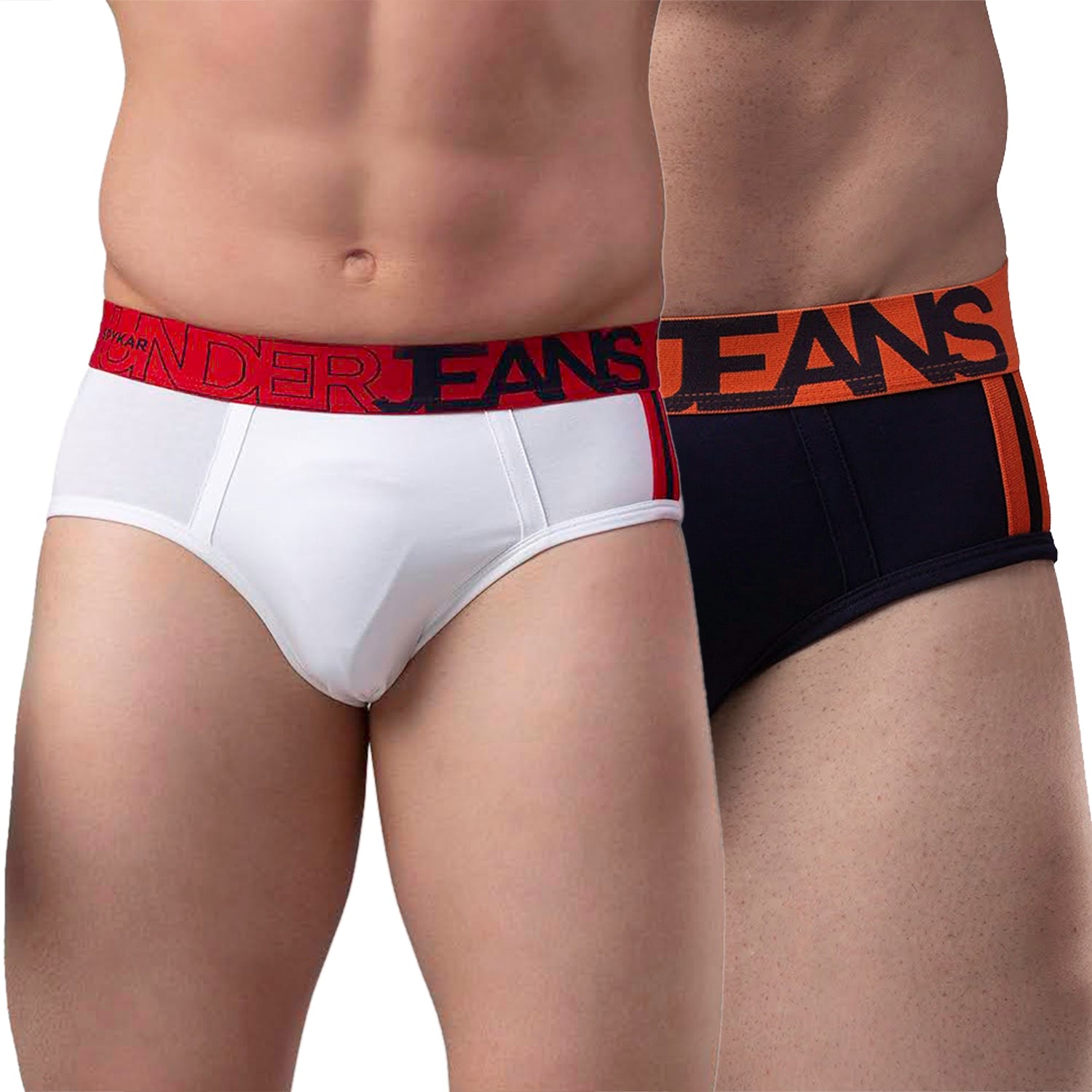 Men Cotton Blend Brief (Pack Of 2)- Underjeans By Spykar