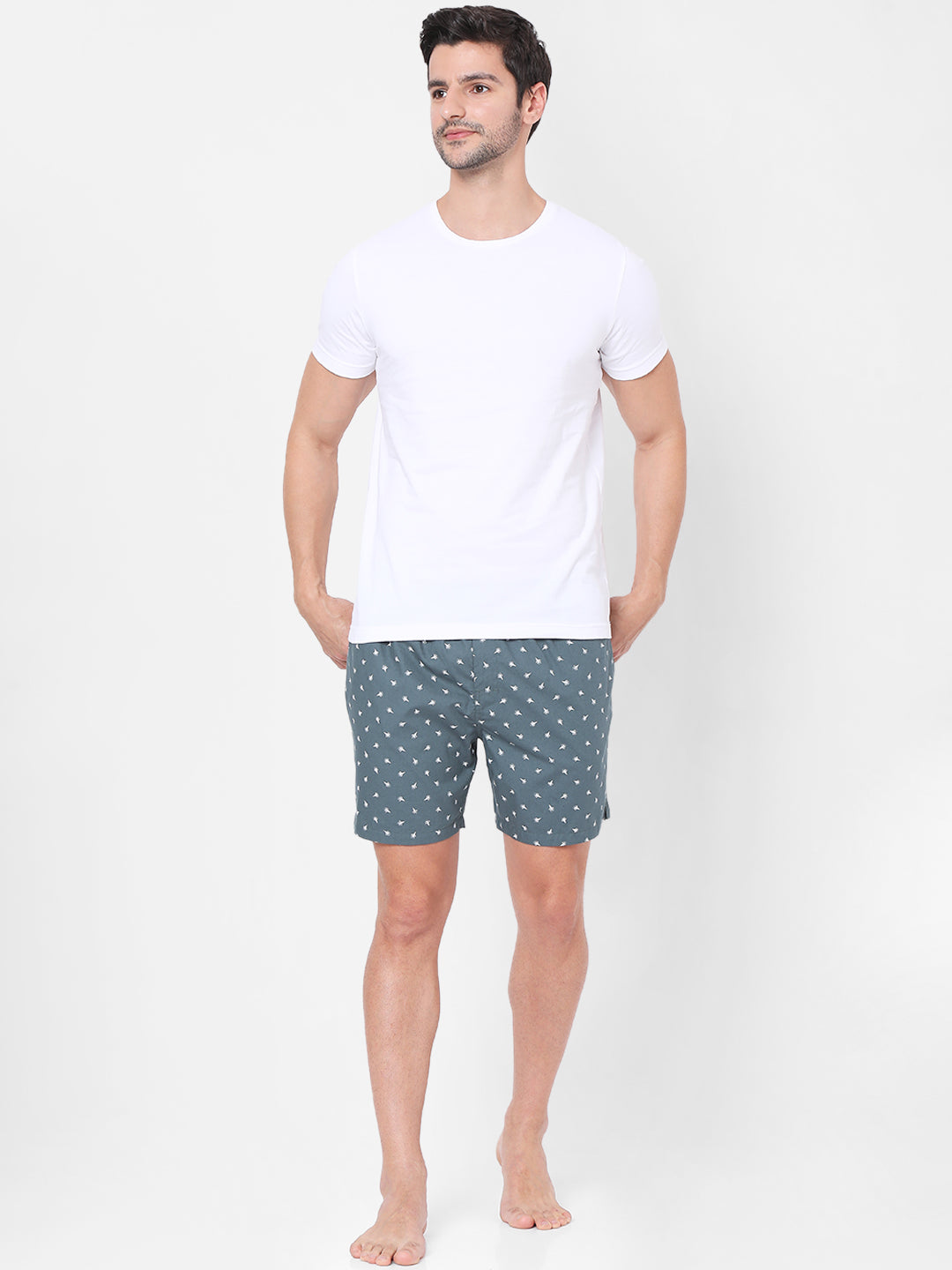 Men Grey Cotton Boxers- Underjeans By Spykar