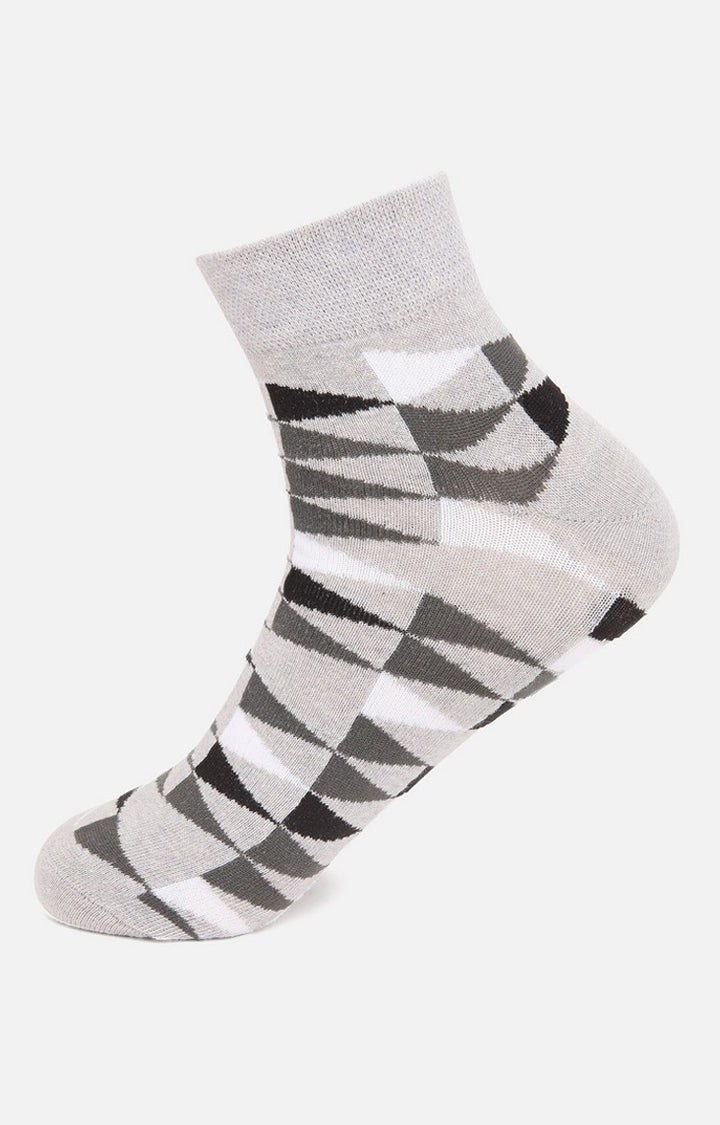 Men Premium Grey Ankle Length (Non Terry) Single Pair of Socks- UnderJeans by Spykar