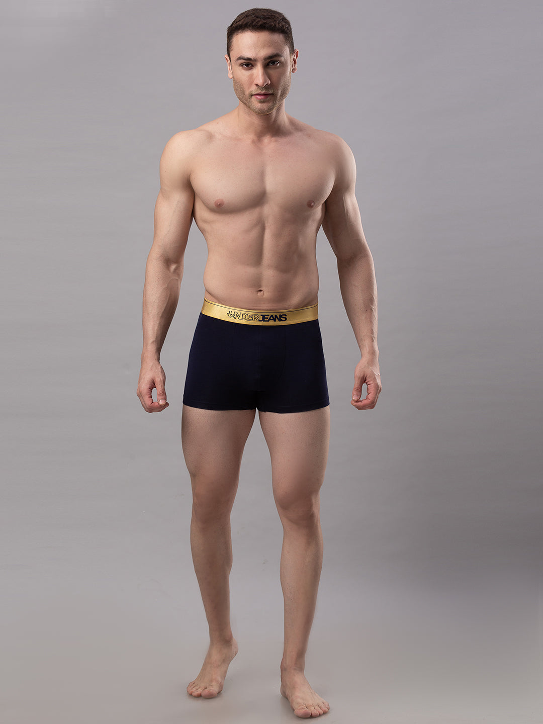 Underjeans By Spykar Men Cotton Blend Navy Trunk - (Pack Of 2)