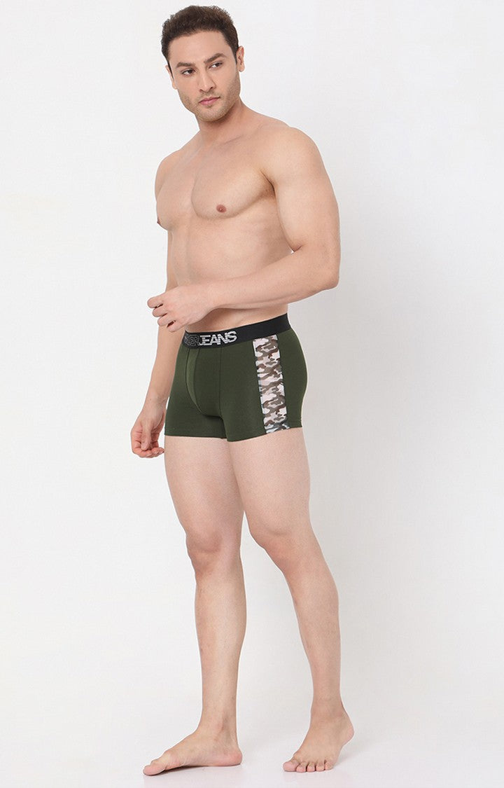 Olive Cotton Trunk For Men - Underjeans By Spykar