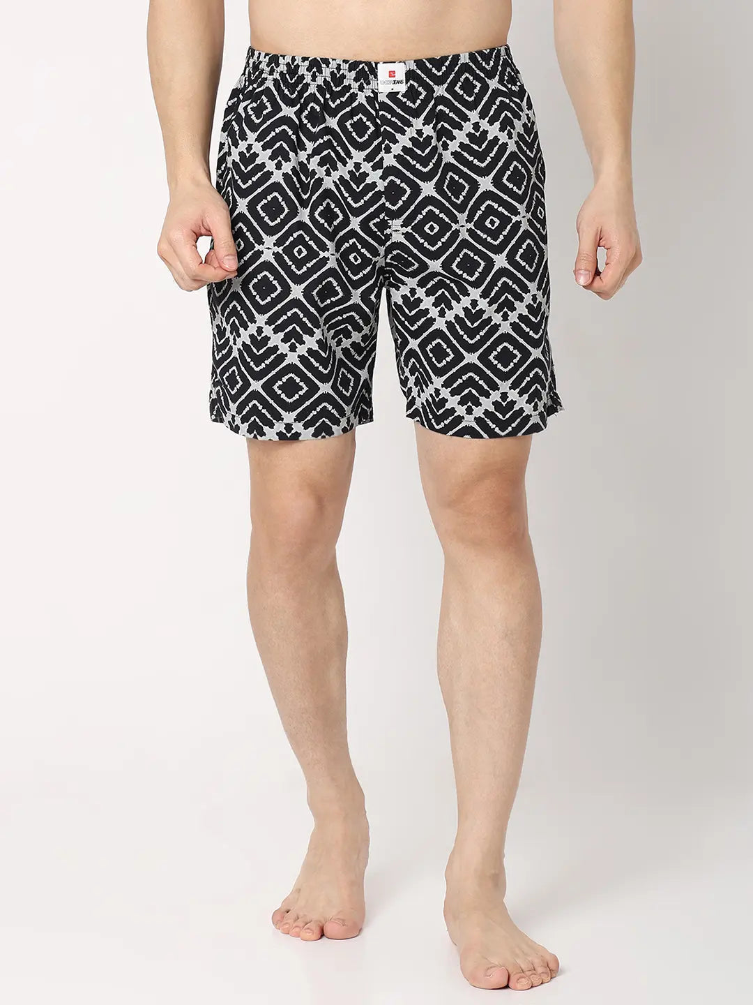 Underjeans By Spykar Men Black Cotton Blend Regular Fit Boxer Shorts