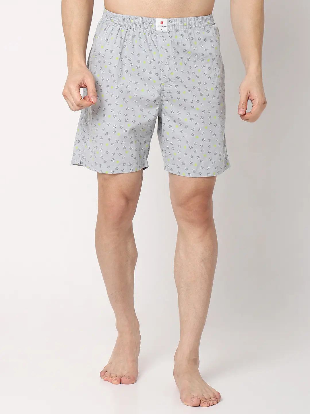 Underjeans By Spykar Men Blue Cotton Blend Regular Fit Boxer Shorts