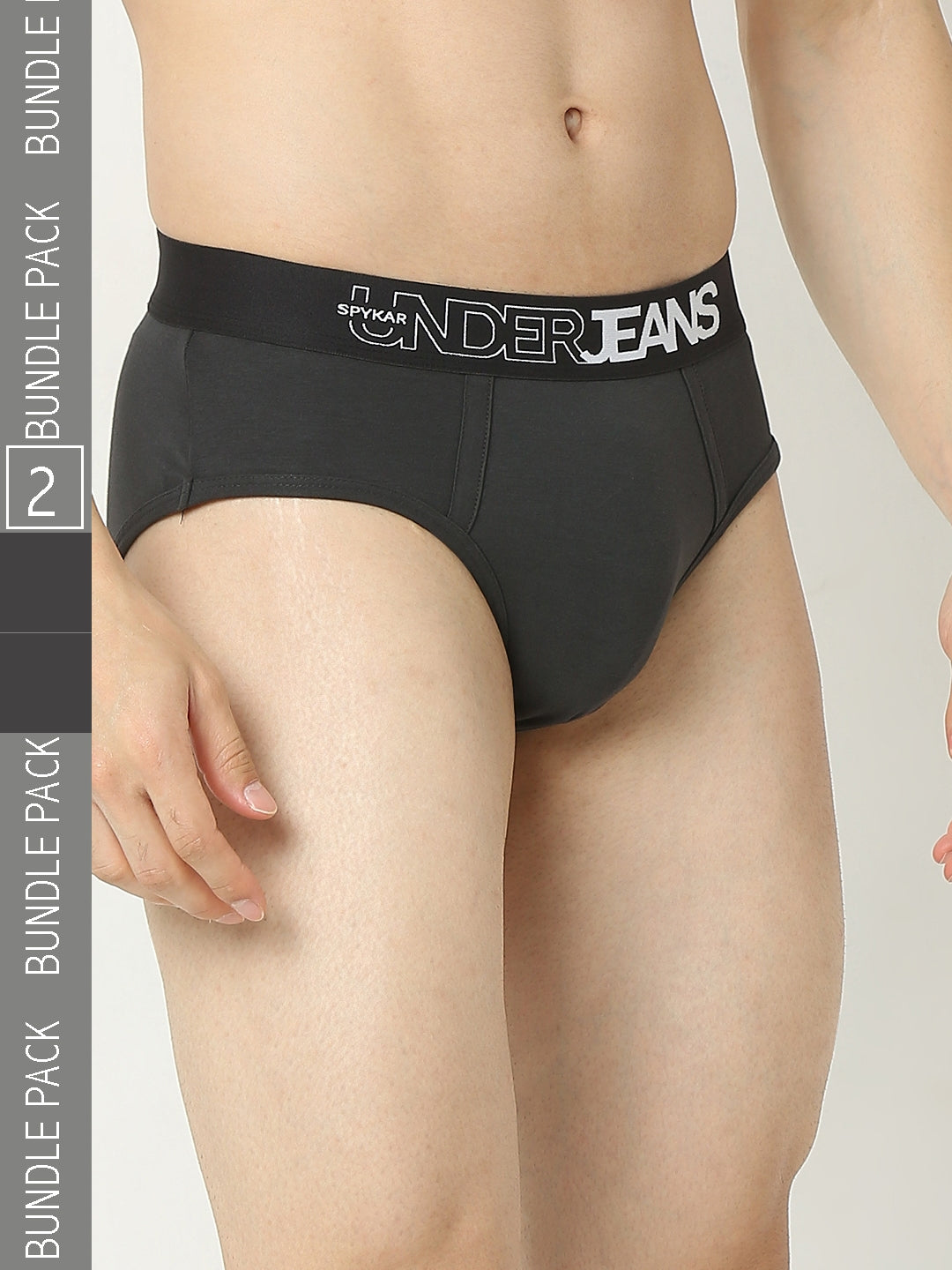 Underjeans By Spykar Men Olive Brief Pack Of 2