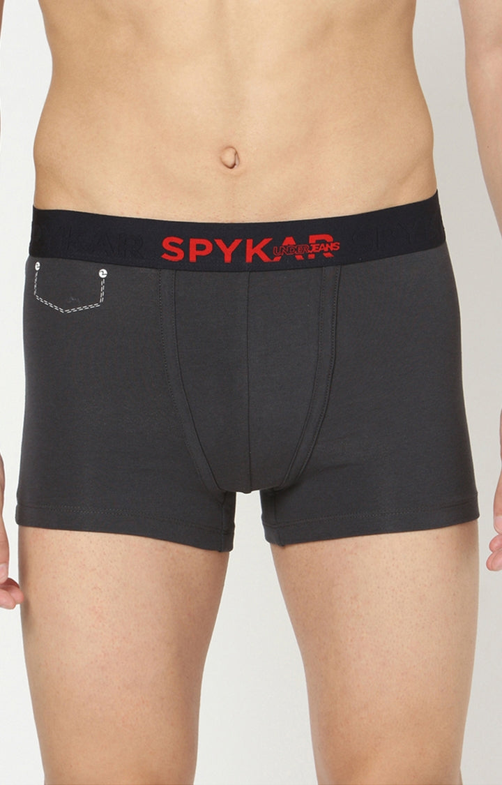 Men Cotton Blend Trunk Pack Of 2- Underjeans By Spykar