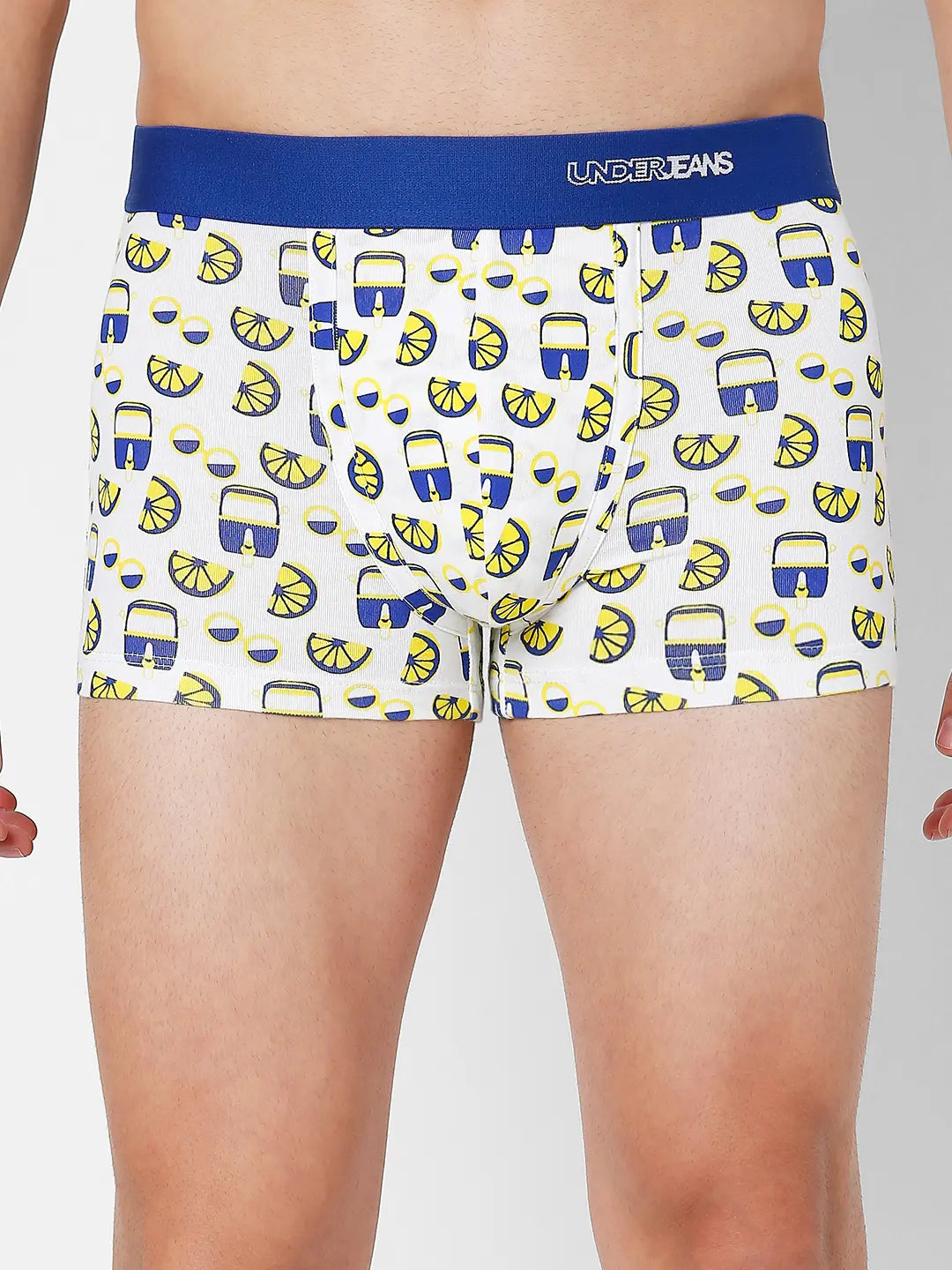 Men Assorted Cotton Blend Printed Trunk - Pack Of 3- Underjeans By Spykar
