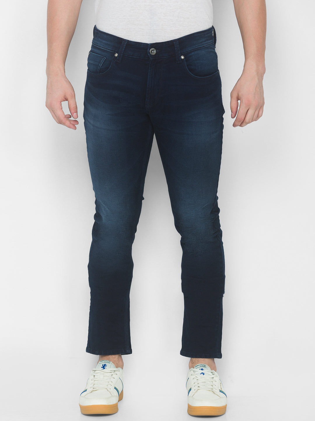 Spykar Men Blue Cotton Slim Fit Narrow Length Jeans (Skinny)