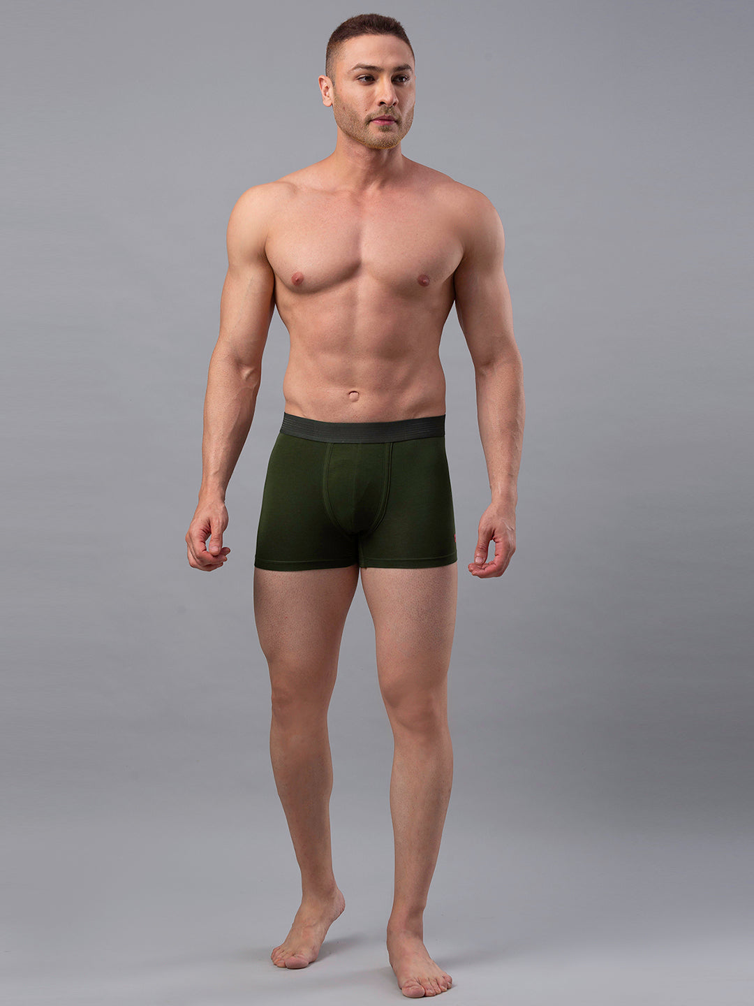 Underjeans By Spykar Men Olive Cotton Blend Trunk