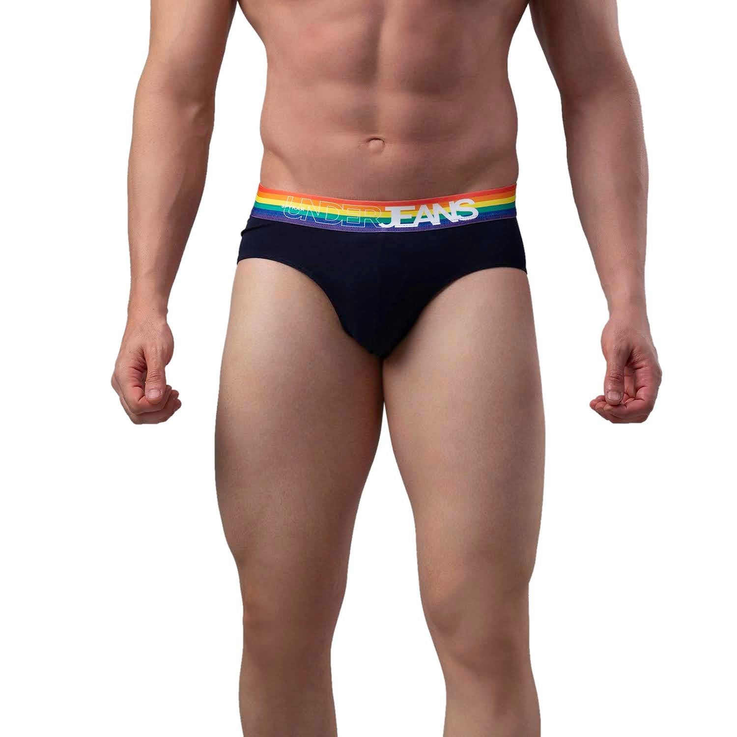 Men Cotton Blend Brief (Pack Of 2)- Underjeans By Spykar