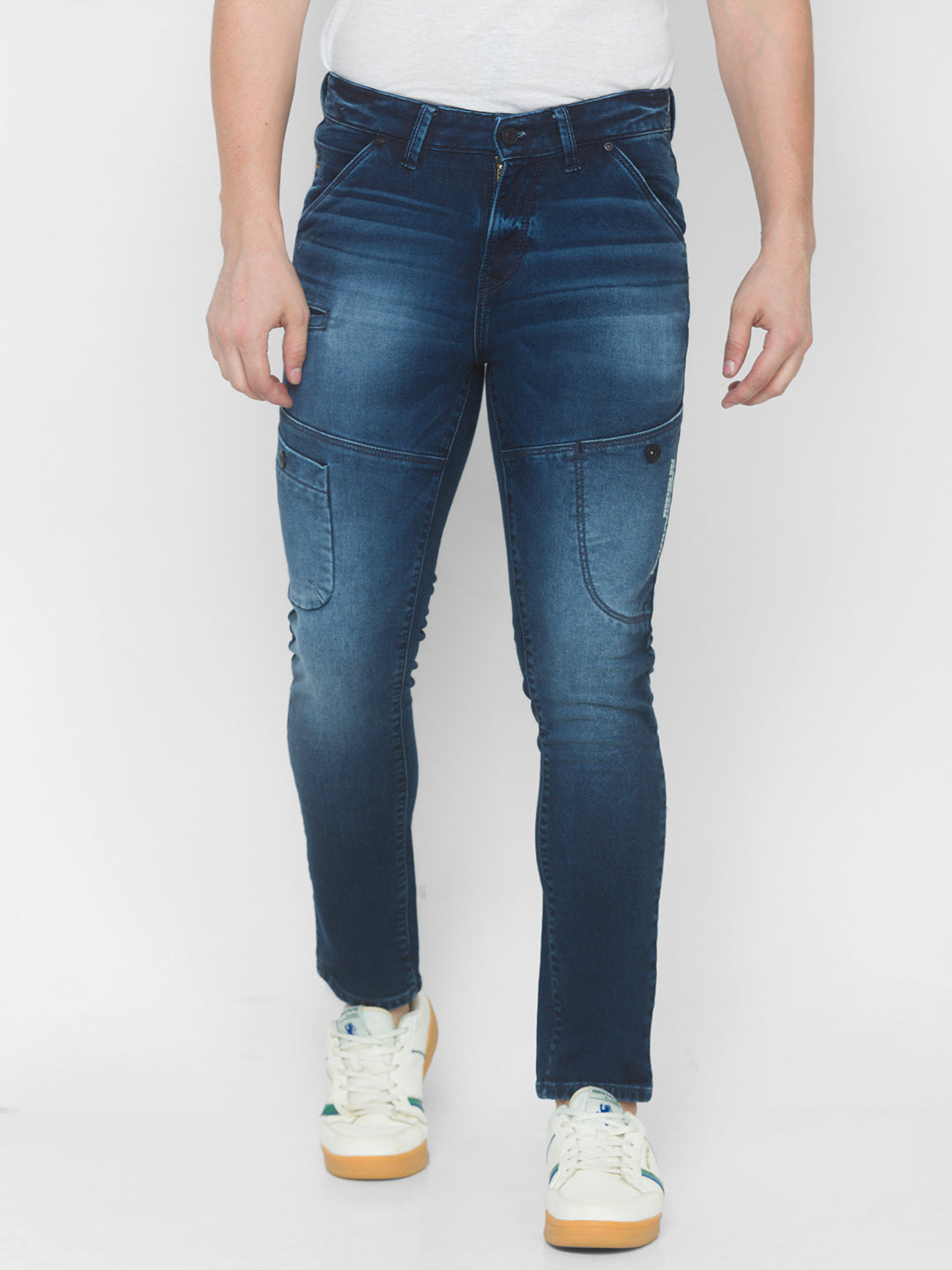 Spykar Men Dark Blue Solid Slim High-Rise Jeans (Jogger)