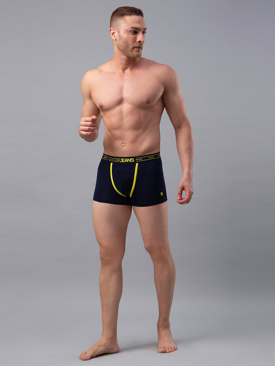 Underjeans By Spykar Men Navy Cotton Blend Trunk