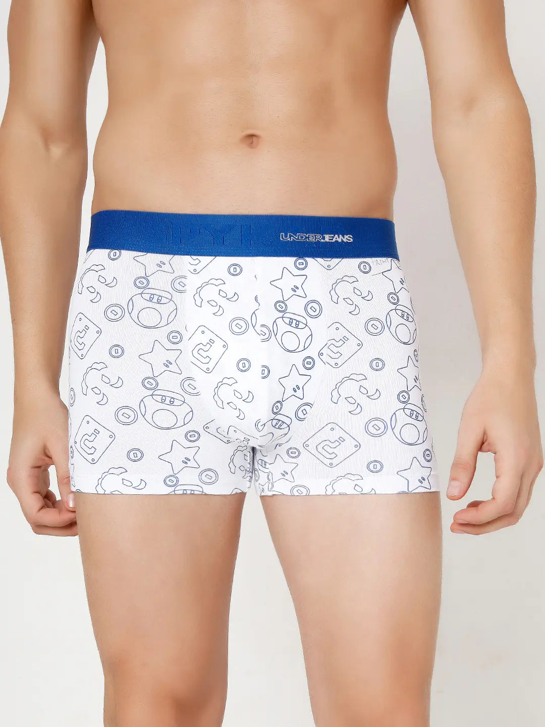 Men Assorted Cotton Blend Printed Trunk - Pack Of 3- Underjeans By Spykar
