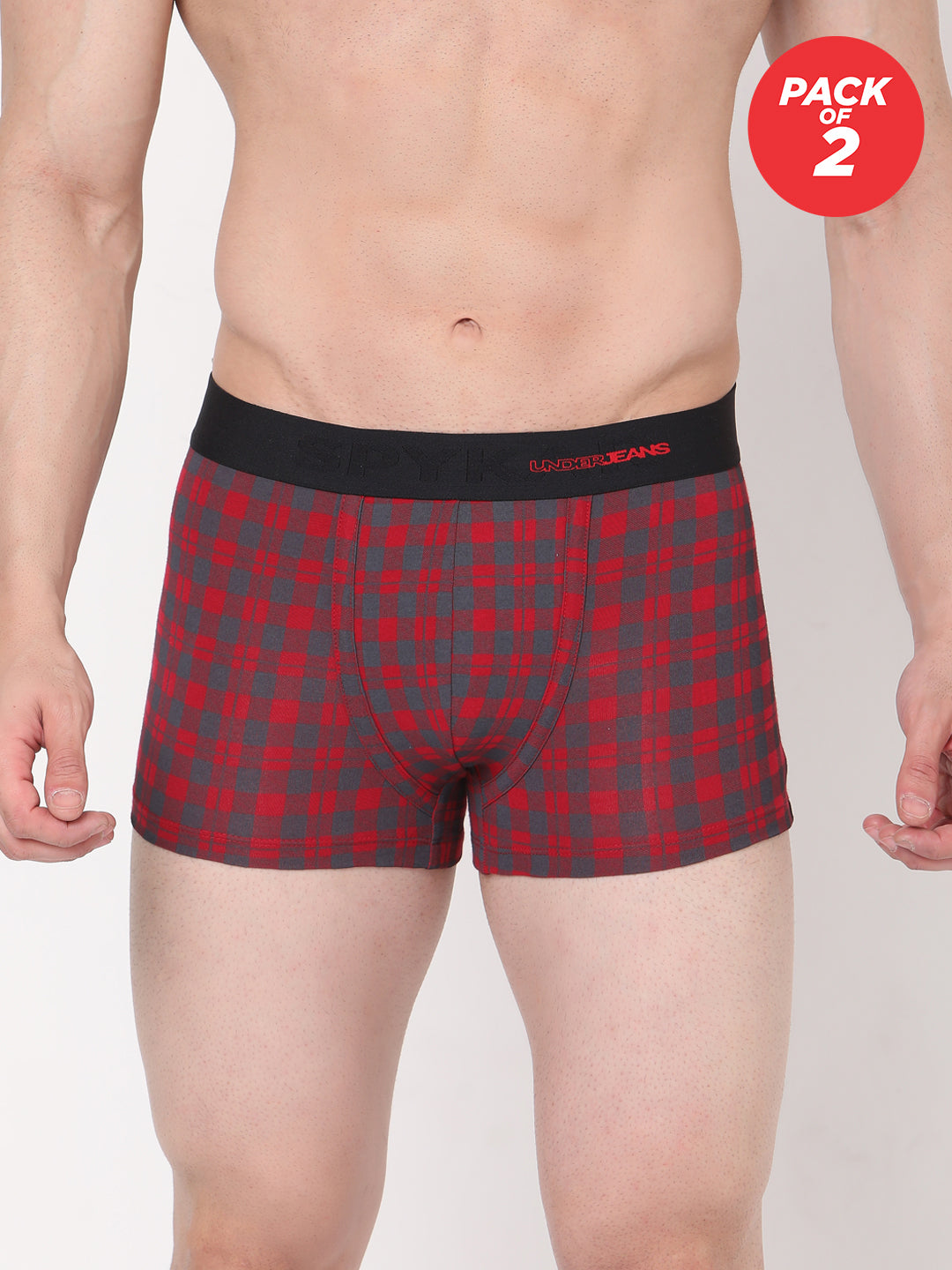 Underjeans By Spykar Men Cotton Blend Black Trunk - (Pack Of 2)