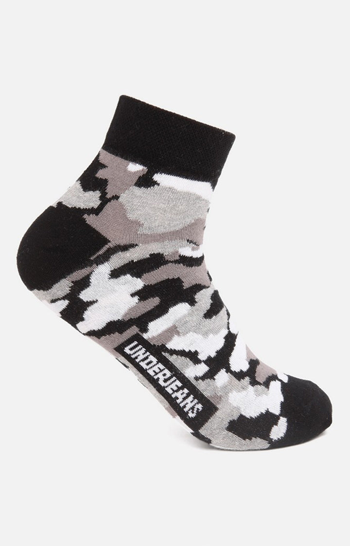 Men Grey Ankle Length (Non Terry) Single Pair Of Socks- Underjeans By Spykar