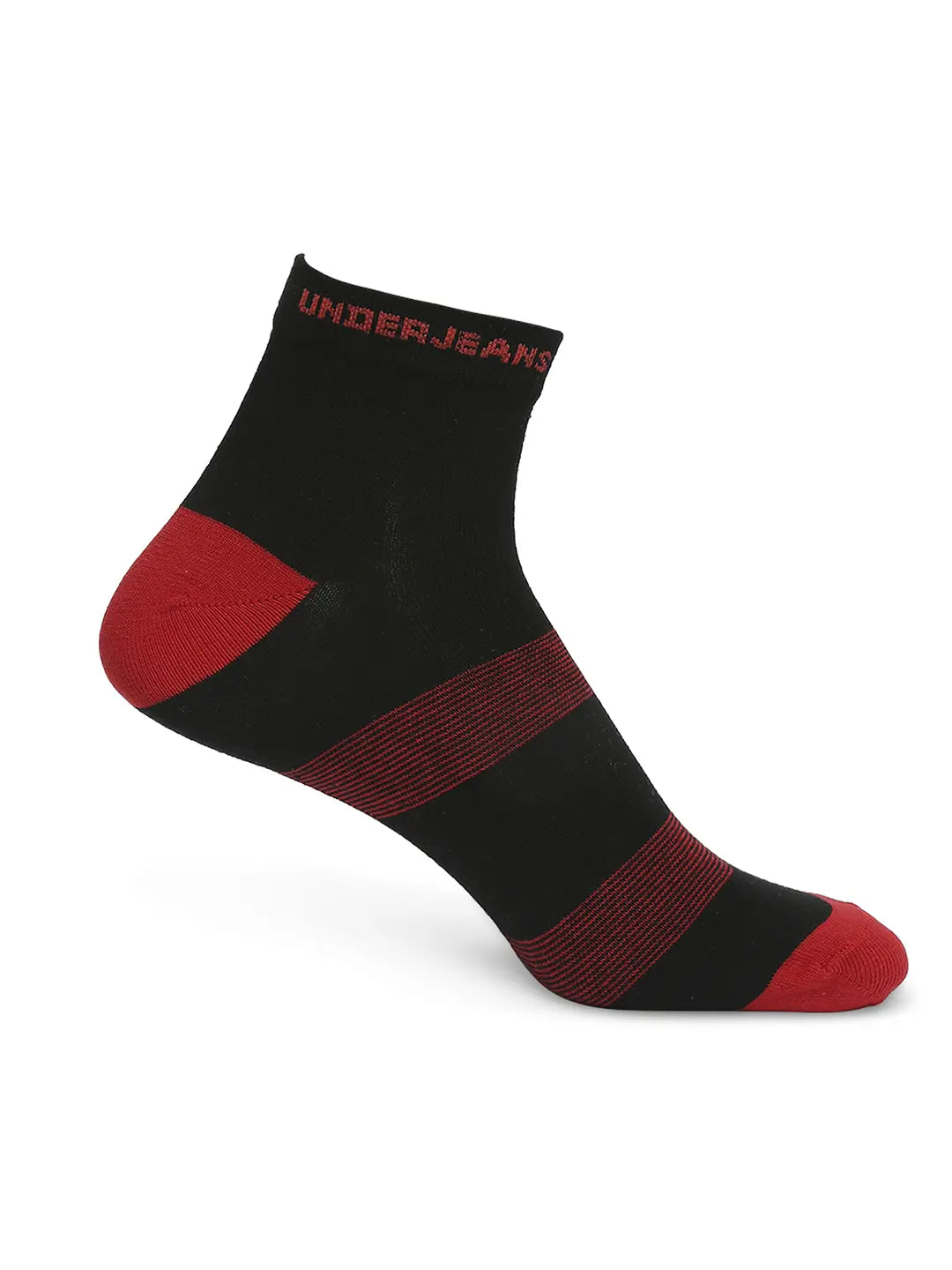 Men Black & Royal Blue Ankle Length Socks - Pack Of 2- Underjeans By Spykar