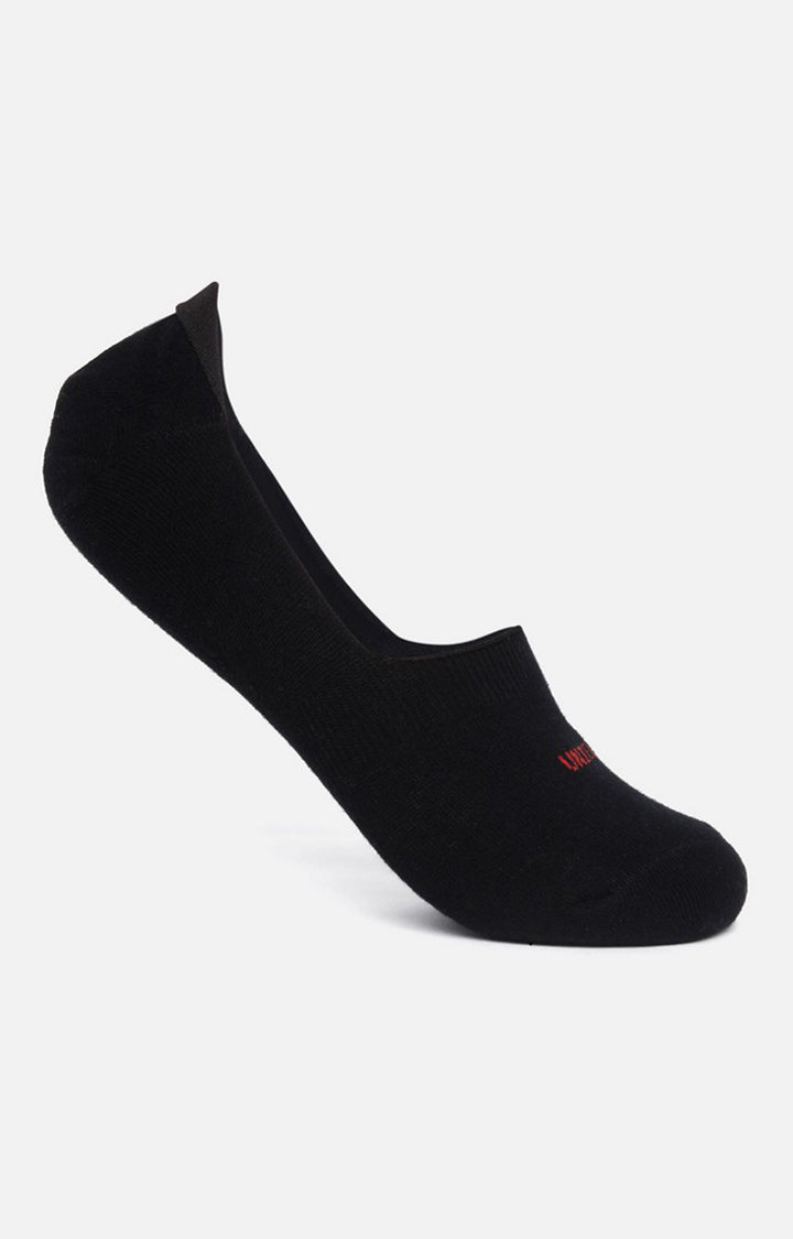 Men Black No Show Single Pair Of Socks- Underjeans By Spykar