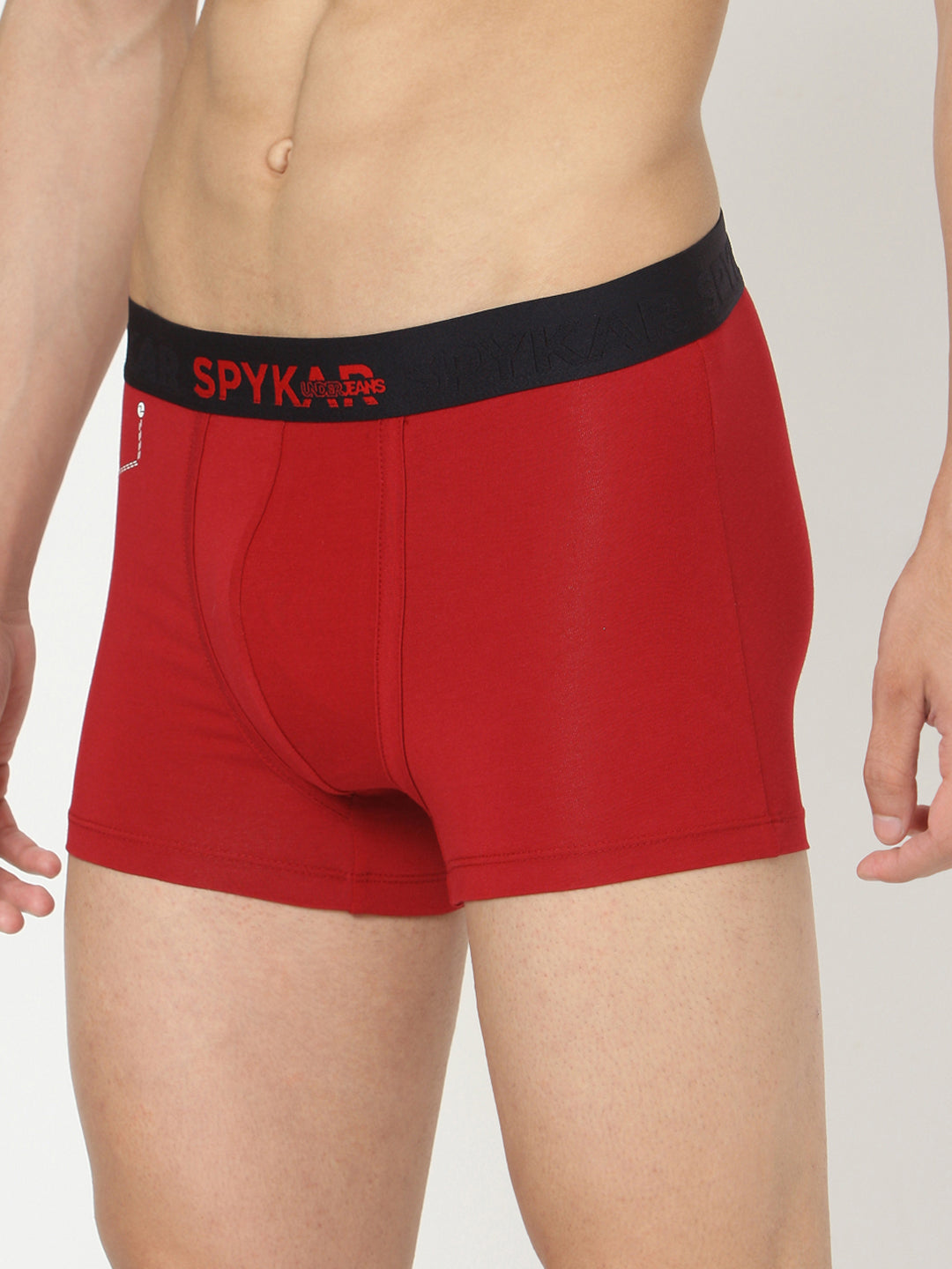 Men Maroon Cotton Blend Trunk- Underjeans By Spykar