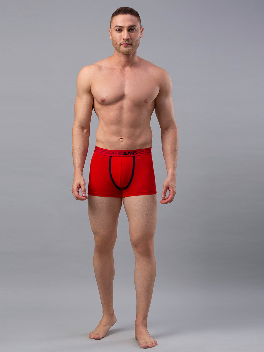 Underjeans By Spykar Men Red Cotton Blend Trunk