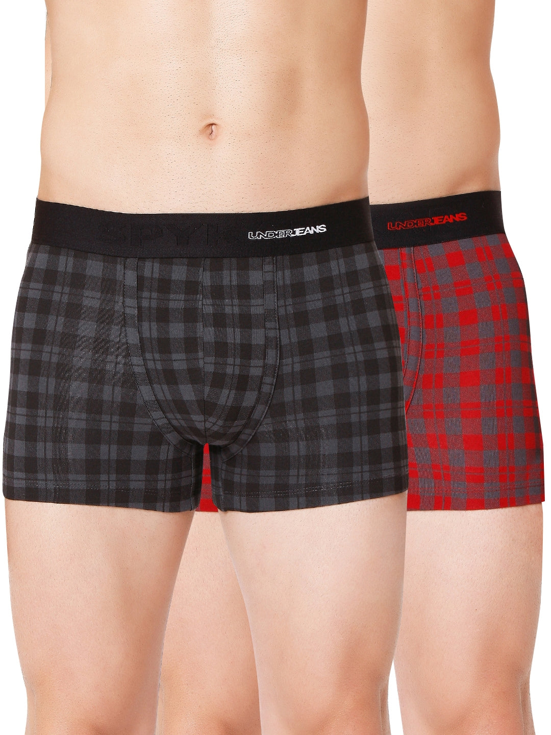 Men Cotton Blend Trunk Pack Of 2- Underjeans By Spykar
