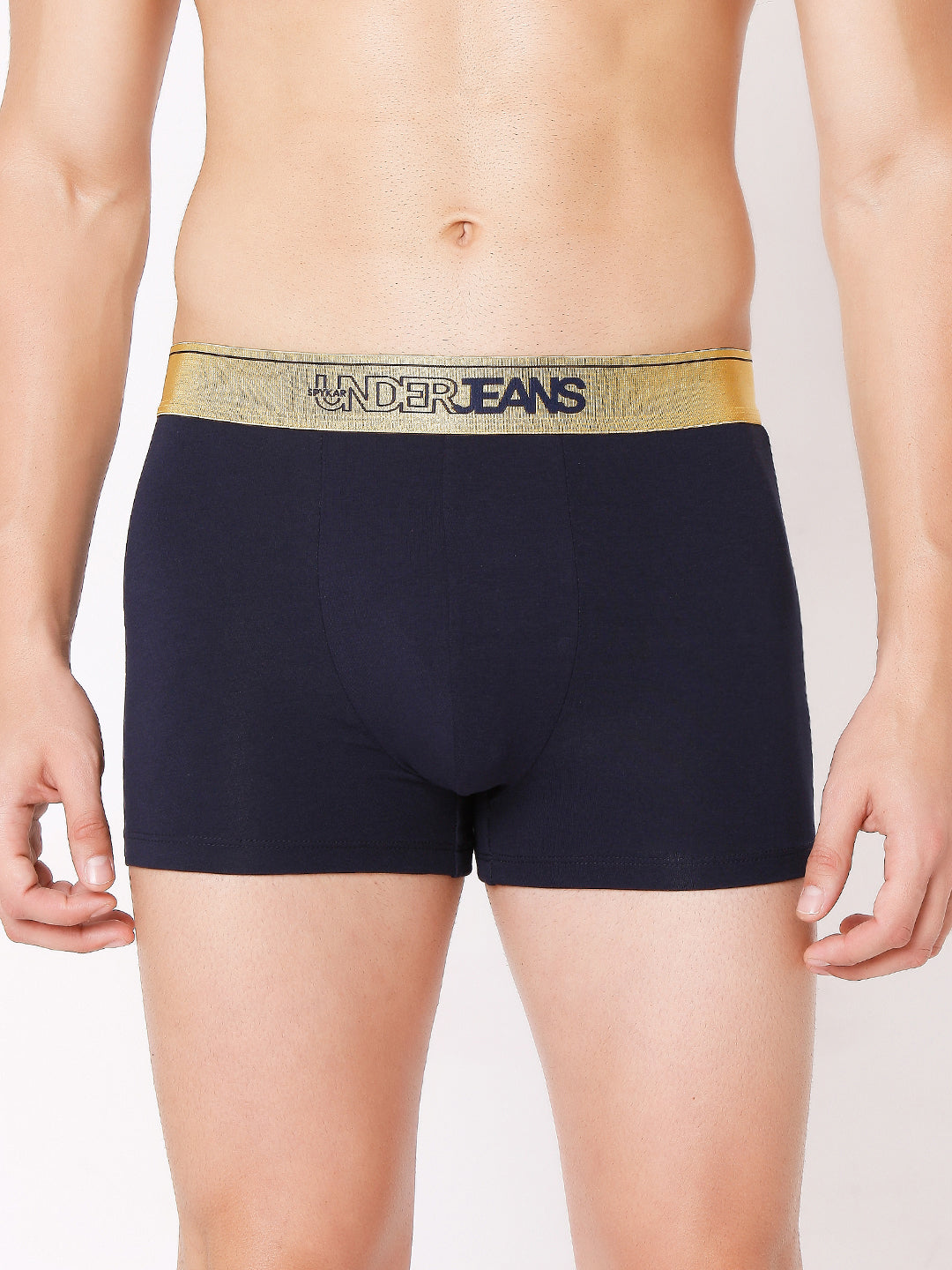 Men Black & Navy Cotton Blend Trunk (Pack Of 2)- Underjeans By Spykar