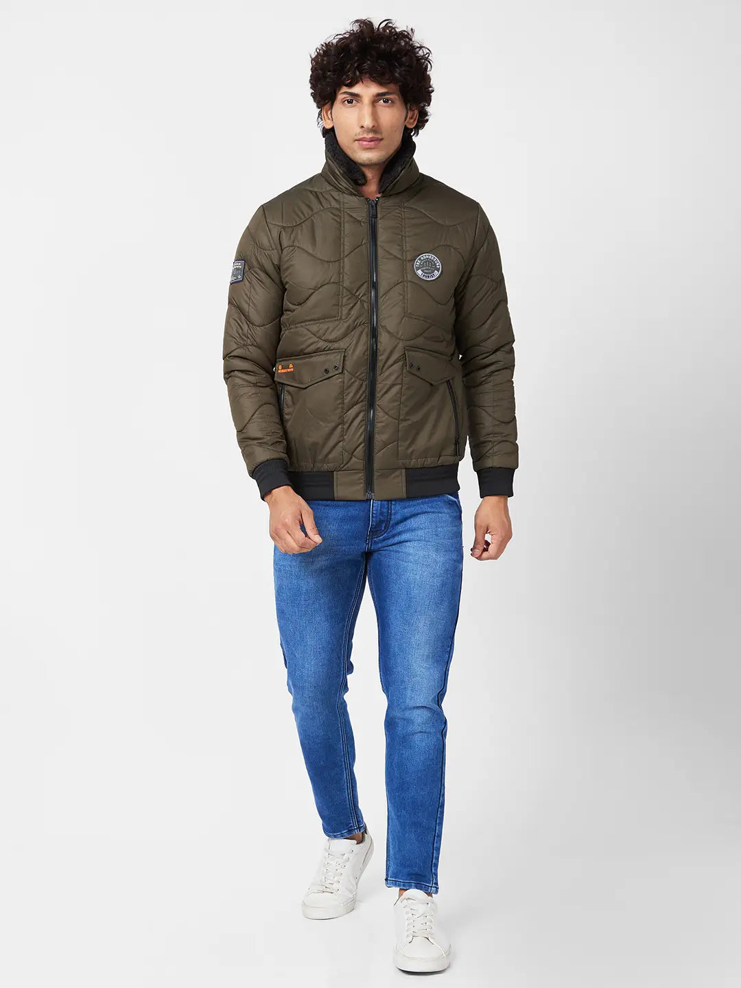 Men'S Bomber Jacket With Sherpa Collar